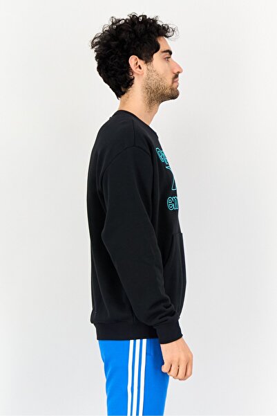 Reebok Men Sportswear Fit Long Sleeve Outdoor Sweatshirt, Black