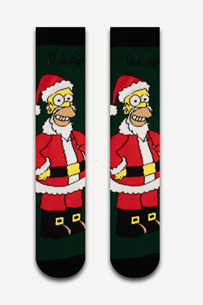 Neşeli Çoraplar Yeşil Simpsons Havlu Çorap