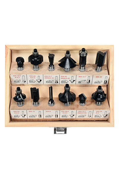 Vorel Set of 12 Wood Router Bits