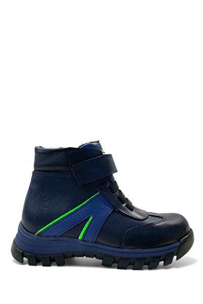 Tuğba Ortopedi 810 Orthopedic 100% Genuine Leather Boys' Navy Blue Boots