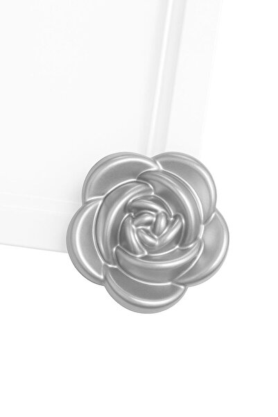 VENON 1 Piece White 🌸 Mat Silver Floral 🌸 Scratch-Resistant & Does Not Leave Fingerprints 🌸 Coffee Presentation Tray 🌸 Metal Tray