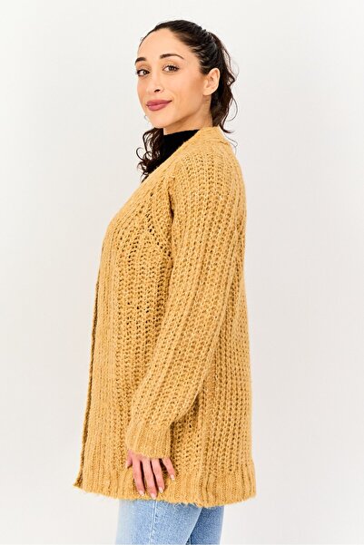 For The Republic Women Knitted Open Front Cardigan, Brown