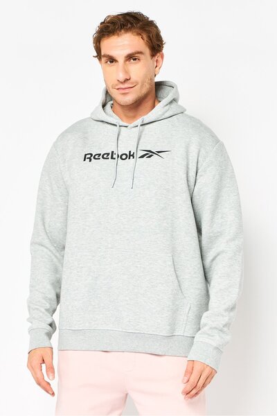 Reebok Men Sportswear Fit Long Sleeve Outdoor Hoodie, Heather Grey