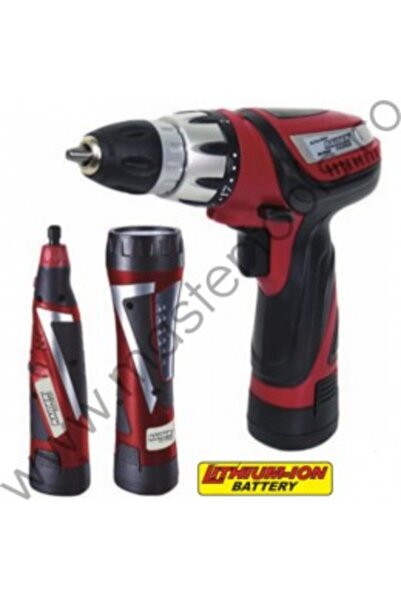 Raider Set: Mașină de găurit/șurubelniță, Polizor drept, Lanternă Li-ion 10.8...