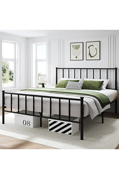 Yanara 90*190cm Metal Bed Frame, Steel Slat Support with Under-Bed Storage, No Box Spring Required