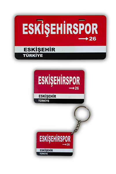 DURUSA "Eskişehirspor" Retro MDF Plaka, Magnet ve Anahtarlık Seti – 3mm MDF, ...