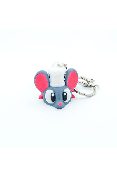 OEM Mouse Chef Keychain, 3D Articulated Figurine, Flexi Keychain for Schoolbag