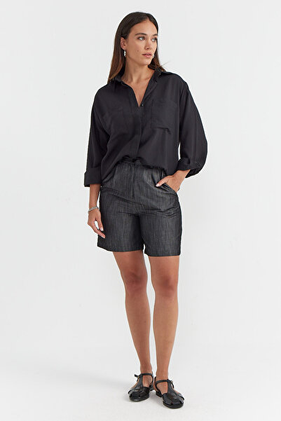 PAULMARK Γυναικείο σορτς με λεπτομέρειες με πλισέ