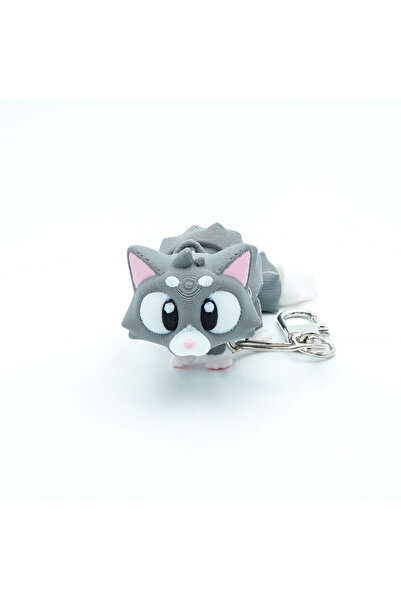 OEM Cat Keychain, Articulated Figurine, 3D, Keychain for Backpack, Bag or Keys