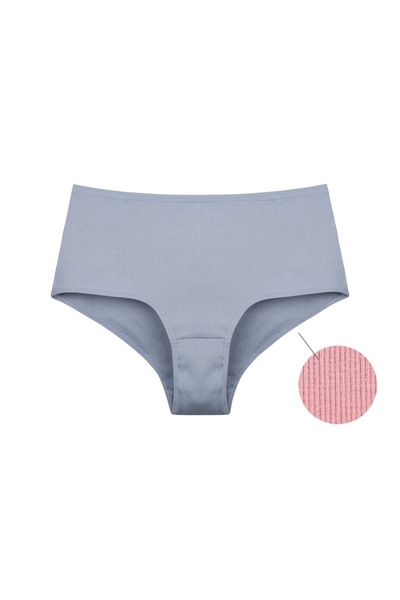 Donella Pachet de 5 talie înaltă Bumbac material elastic tricotaj cu striații Chiloți pentru femei 0632P