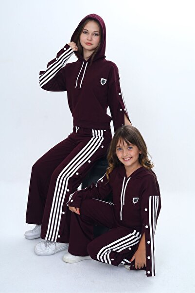 Asortik Kids Girl's 100% Cotton Hooded Oversize Long Sleeve Tracksuit Set