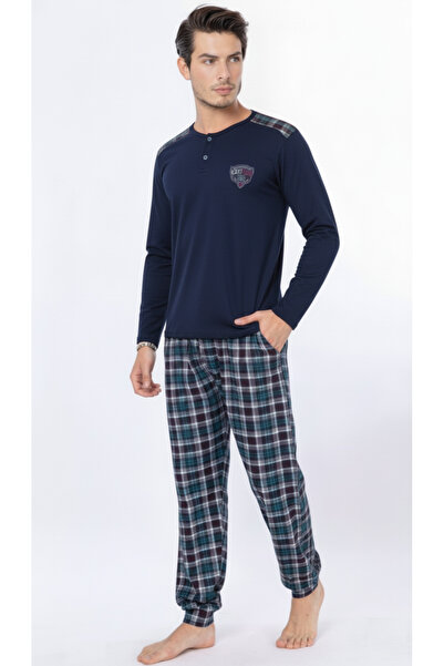 embody Pijama lungă, bumbac de calitate superioară, buzunare la pantaloni, bl...