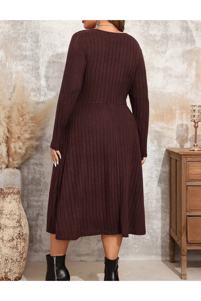 Sheya Shein Curve+ midi dress, brown