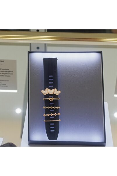 Gtech Set of 5 Charms for Garmin Forerunner 645 strap, metal, Model 3, Elegant design, Rose-Gold