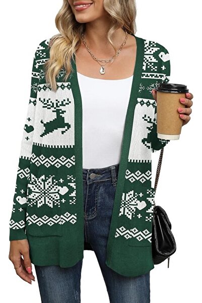 Yommay Women's long-sleeved cardigan, casual style, lightweight, with pockets...