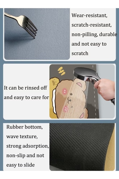 Generic 2Pcs Kitchen Rug Set Non-Slip Diatom Mud Bath Mat Floor Runner Quick Drying 40x60cm+40x120cm