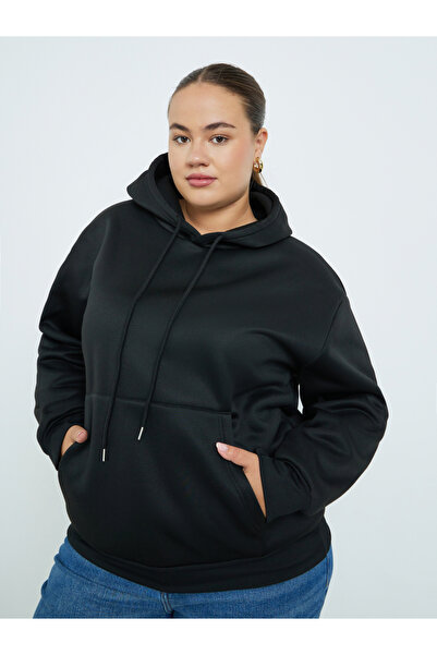 Styli Plus Size Black Oversized Hoodie