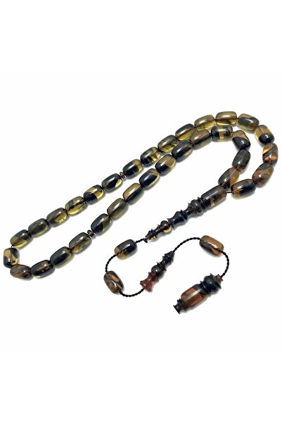 KANUNİ TESBİH Capsula croială Mărgele de rugăciune din chihlimbar galben mușt...