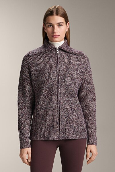 Oysho Twisted knit jacket with high collar