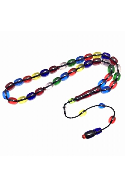 KANUNİ TESBİH Kapsül Kesim Renkli Bonibon Ateş Kehribar Tesbih