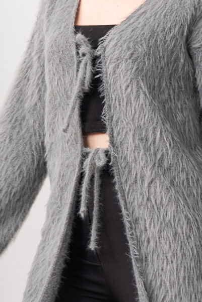 MissVina Softcloud Plush Lace-Up Cozy Cardigan