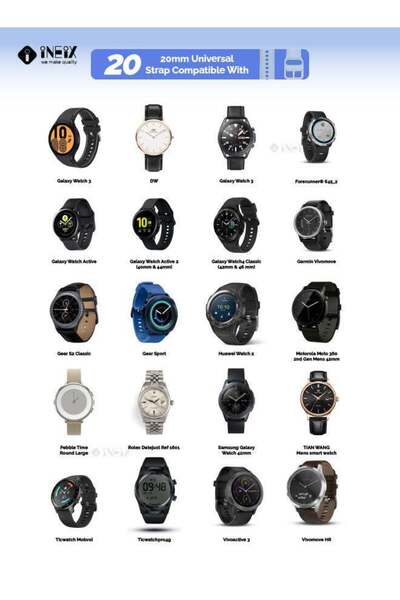 ineix Silicone Replacement Strap For Universal 20 mm