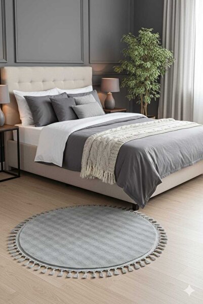 AKSU Bubble Gray Round Modern Decorative Rug