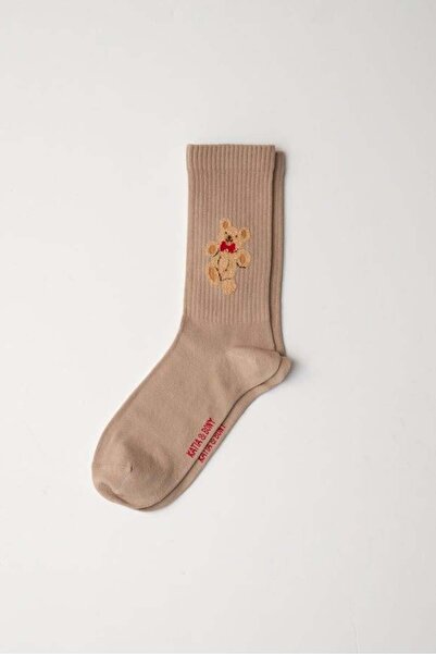 BONY SOCKS Men's Teddy Patterned Socks Brown