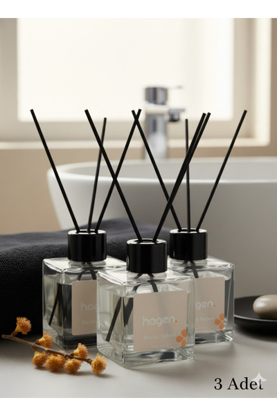Hagen 3ADET Beyaz Sabun Kokusu Çubuklu Oda Kokusu 100ml Koku Dolap Kokusu Whi...