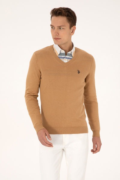 U.S. Polo Assn. Men's Camel Basic Sweater 50313662-Vr015