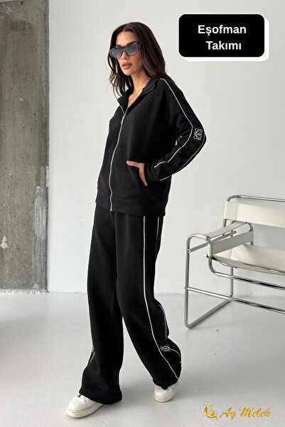 AYMELEK Women's Tracksuit Set Transitional (3 Thread) Zippered Winter Bottom-Top Set