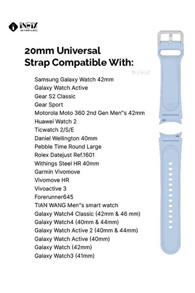 ineix Silicone Replacement Strap For Universal 20 mm