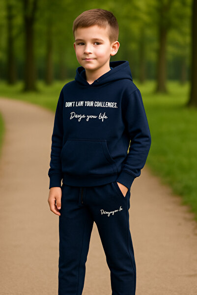 YUKO KİDS YU-KO 429-11-25 Σετ φούτερ με κουκούλα και αθλητική φόρμα για αγόρι...