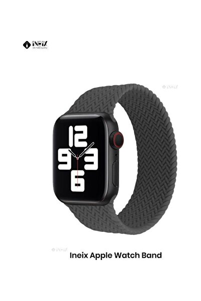 ineix Braided Solo Loop Stretchable Replacement Strap For Apple Watch 42, 44mm Length 135mm