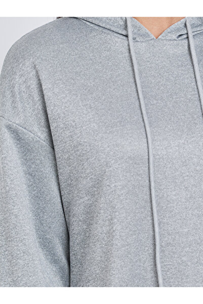 Styli Grey Hooded Long Sleeve Maxi Dress