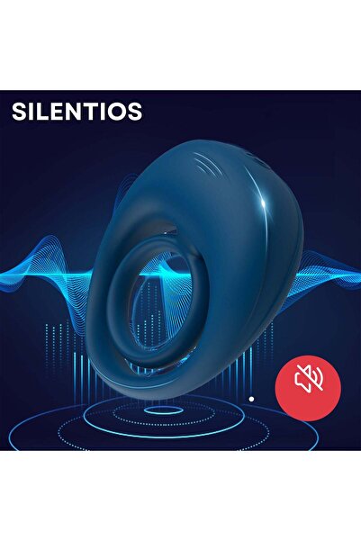 Obsessia StayHard inel pentru performanta masculina, 10 moduri vibratii, silicon, albastru