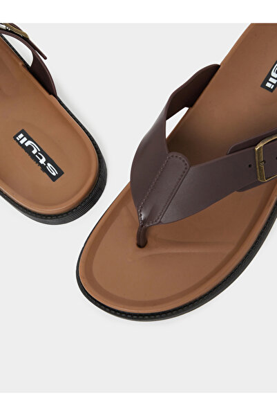 Styli Men Adjustable Buckle Strap Thong Sandals