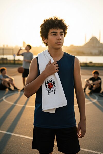 RunGear Up Basketball Embroidery Pattern Sports Towel - 100% Cotton Sweat Abs...