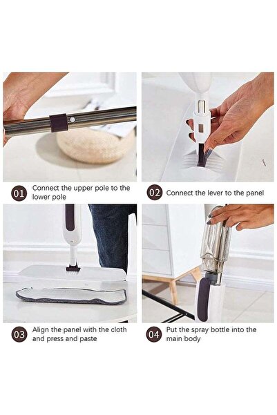 Beauenty Spray Mop with Washable Microfiber Pads, 350ML Refillable Tank