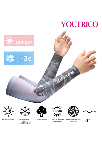 Youtrico 1pcs SPF50 Sun Protection Ice Silk GlovesArm Covers Summer Cycling f...