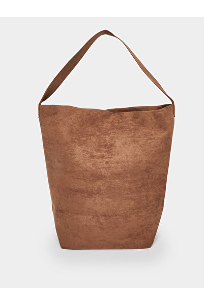 Styli Brown Suede Look Bucket Bag