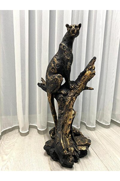 Mirsa Global Dekoratif Ağaçta Duran Çita Biblo Heykel