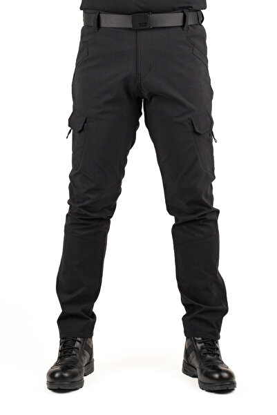 LİKRA Pantaloni cargo tactici din material elastic negru pentru bărbați – cu ...