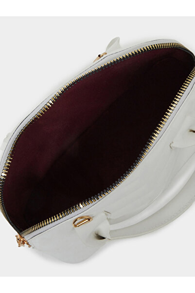 Styli Women White V Quilted Look Handbag