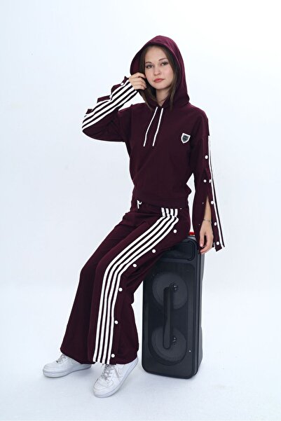 Joui Co Girl's 100% Cotton Hooded Oversize Long Sleeve Tracksuit Set