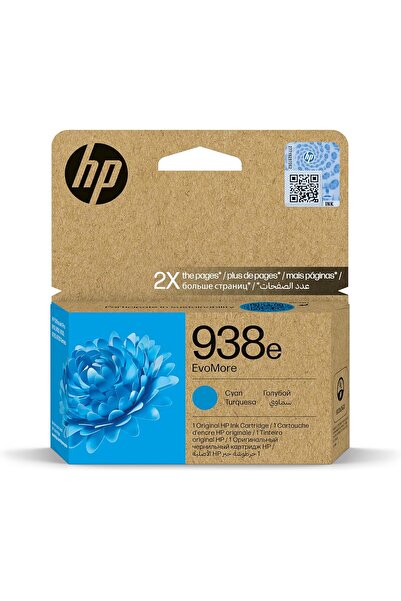 HP 938e EvoMore Cyan Original Ink Cartridge (4S6X9PE)