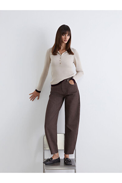 LC Waikiki Brown Balloon Fit Women's Jean Pants