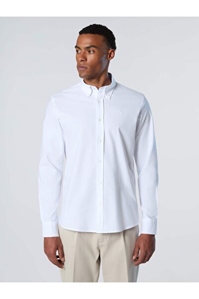 North Sails Düğmeli Yaka Uzun Kollu Pamuk Gömlek