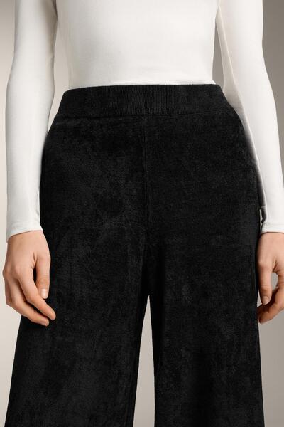 Oysho Fine chenille straight-leg trousers