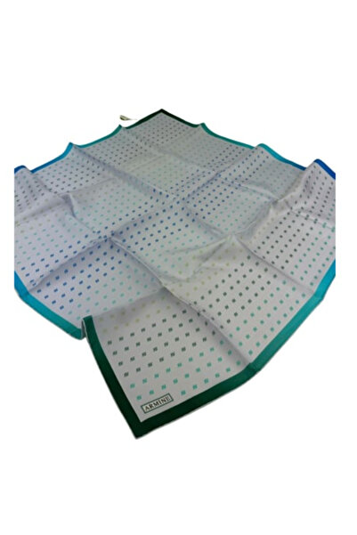 Armine Eșarfă din mătase Tivil cu model monogramă albă IST 8936 - 35